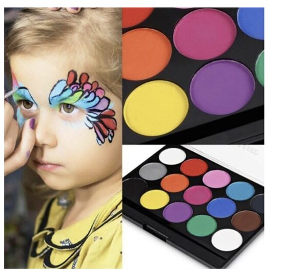 Vandens pagrindo dažai skirti veido tapybai 15 spalvų